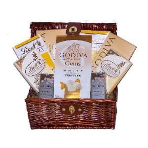 White Chocolate Galore Godiva & Lindor Holiday Gourmet Gift Basket 