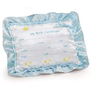  Blue Baby Boy Birth Certificate Pillow: Baby