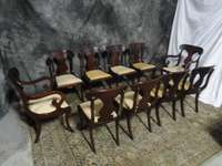 SET OF TEN SOLID MAHOGANY HICKORY EMPIRE DINING ROOM CHAIRS BEAUTIFUL 