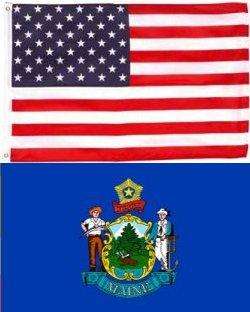 Any State Flag Alabama to Montana & 3x5 American Flag  