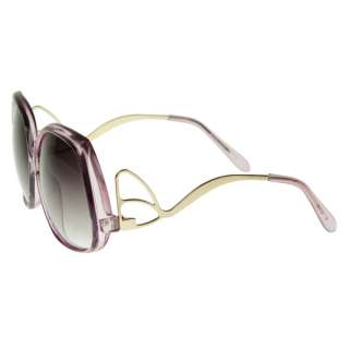 Womens Oversized Low Temple Glam Chic Fashion Translucent Sunglasses 