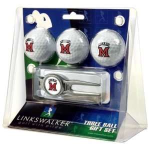  Miami Ohio Redhawks NCAA 3 Ball Gift Pack w/ Kool Tool 