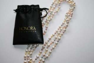 D5 HONORA Pastel Baroque & Ring Pearl Necklace 62 NWOT  
