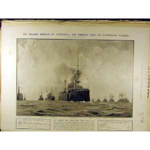 1906 Australia Defence Naval Imperial Fleet Navy Print  