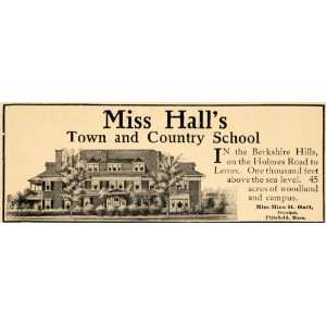  1909 Ad Miss Halls Town Country School Berkshire Hills 