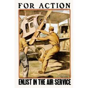   action enlist in the Air Service 28X42 Canvas Giclee