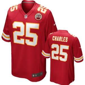  Jamaal Charles Jersey: Home Red Game Replica #25 Nike 