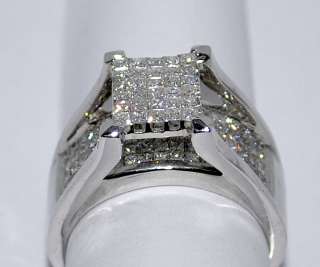 DIAMOND ENGAGEMENT RING 1.5CT PRINCESS CUT 14K WHITE GOLD WEDDING RING 