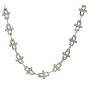  Edforce Stainless Steel Oval Link Necklace: Jewelry