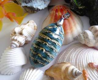 REAL SEA COCKROACH FOSSIL PENDANT STERLING SILVER BAIL  