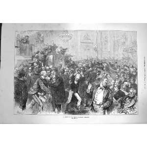  1872 Scene French National Assembly Men Meeting