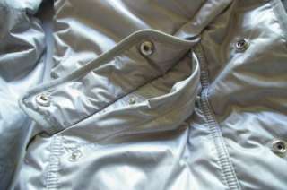 NWT DIESEL Gold Woman Jacket S Silver puff hoodie coat  