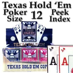  Copag 100% Plastic Playing Cards   Texas Hold Em Poker Size Peek 