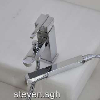 Two Function Bath Basin Faucet With Handheld Shower  