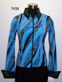 NEW 1849 BLue & Aqua Sahara Slinky Shirt #7133  