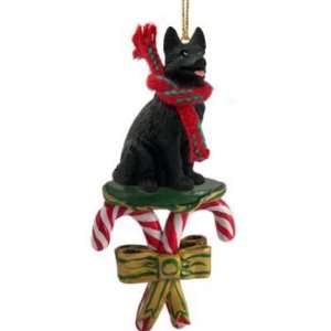  Candy Cane Black German Shepherd Dog Christmas Ornament 