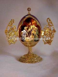 Russian Imperial signed Faberge Nativity Three Kings Egg w/gold 