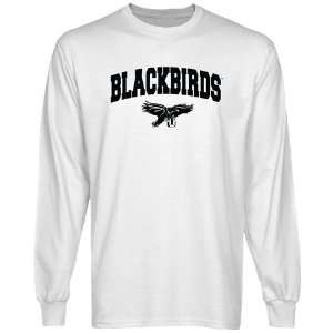   Long Island Blackbirds White Logo Arch Long Sleeve T shirt Sports