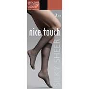 Nice Touch Womens Knee Highs Silky Sheer 2 Pair 
