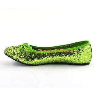   Lime Green Glitter Flats Shoes  PLEASER Shoes Womens Flats & Loafers