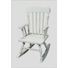   White finish wood colonial kids size rocking chair with spindle back