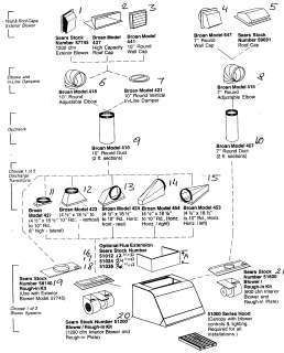 KENMORE PRO Range hood Cabinet Parts  Model 23351003600 