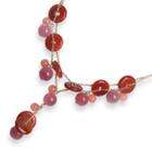 goldia Sterling Silver Cherry Quartz and Carnelian Necklace