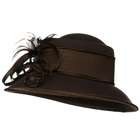 e4Hats Strap Ribbon Wool Felt Dress Hat   Brown