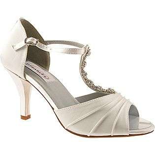   features an adjustable ankle strap and decorative rhinestones along