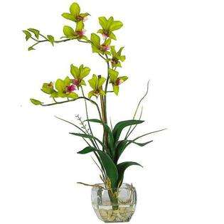 DSD Dendrobium w/Glass Vase Silk Flower Arrangement 