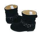 IM Link Black Slouch Style Studded Buckle Little Girls Boots Size 13