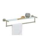   Nickel Bathroom Glass Shelf with Towel Bar OI16905 by Organize It All