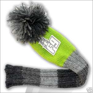 Flaming Golf POMPOM Knitted Hybrid Headcover   Green  