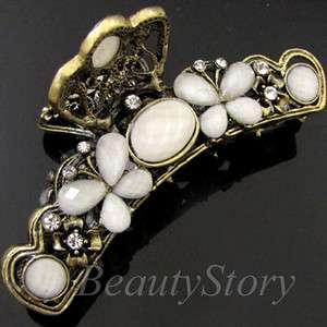   FREE SHIPPING 1p rhinestone crystal Antiqued butterfly hair claw clip