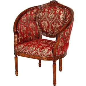  Queen Anne Wing Chair   Crimson Fleurs De Lis: Home 
