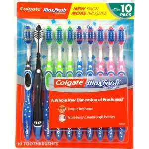  Colgate MaxFresh Toothbrush Full Head, Soft, 10 count 