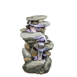  40 Tall Rock Waterfall Fountain with LED Light: Patio 