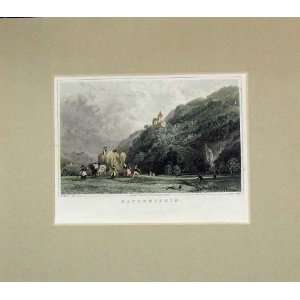   1840 Hand Coloured Print View Katzenstein Cow Hay Cart: Home & Kitchen