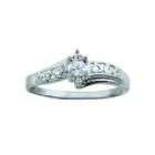 20 cttw Diamond Filigree Heart Promise Ring 10K White Gold.