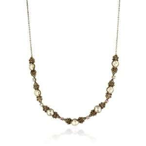 Sorrelli Tapestry Crystal and Leaf Station Gold Tone Necklace