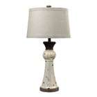   French Country Distressed Pearlescent Ceramic Table Lamp with Metallic