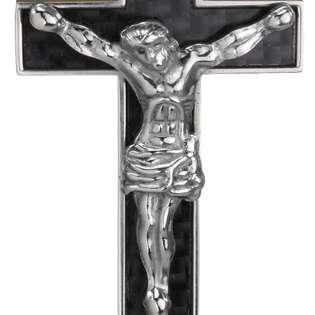  Steel Carbon Fiber Crucifix Cross with Jesus Christ Pendant Necklace 