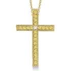   and White Diamond Cross Pendant Necklace 14k Yellow Gold (0.33ct