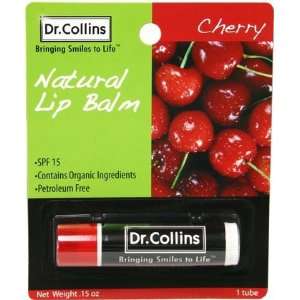 Dr. Collins Natural Lip Balm SPF 15 Cherry 0.15 oz (Quantity of 5)