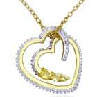   Over Sterling Silver Citrine and Diamond Accent Abstract Heart Pendant