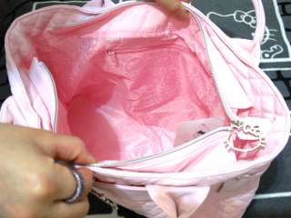 Hello Kitty pink leather like tote bag handbag purse  