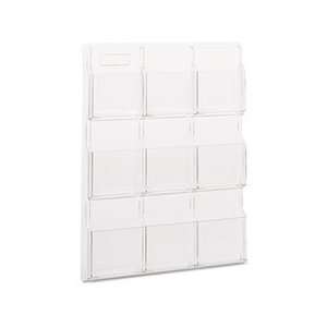 Reveal Clear Literature Displays, 9 Compartments, 30w x 2d x 36 3/4h,