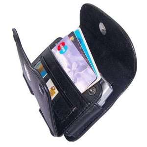  Leather Wallet Case with Belt Loop and Clip / Black for Apple Iphone 