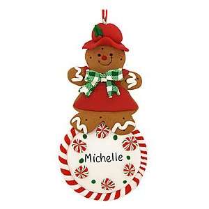    Personalized Gingerbread Girl On Candy Ornament