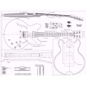  Gibson ES335 Jazz Guitar PLANS   Full Scale   How to Build 